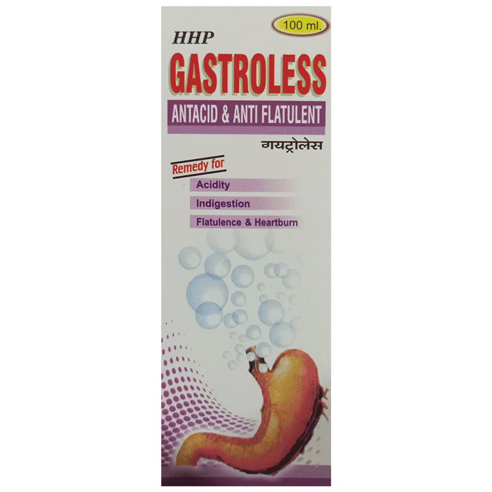 HHP Gastroless Antacid & Anti Flatulent bottle of 100 ml Syrup