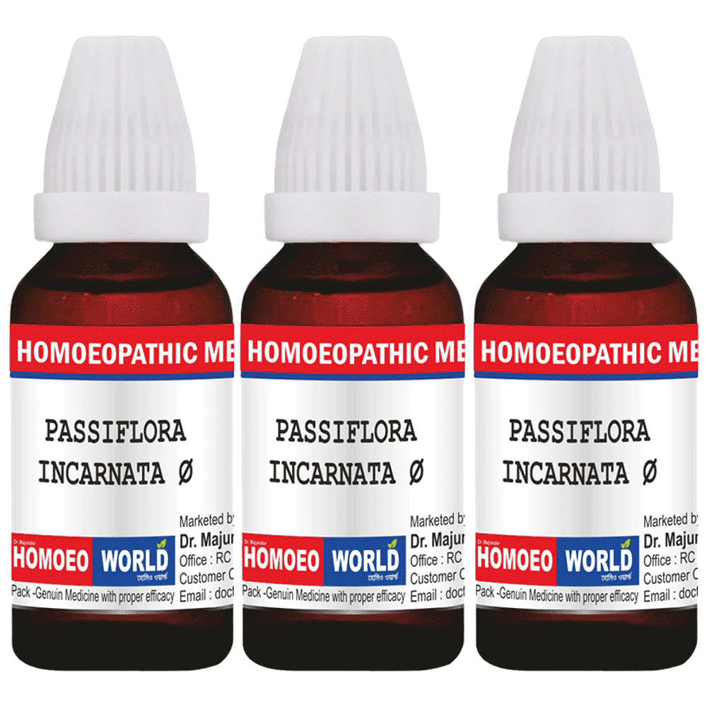 Dr. Majumder Homeo World Passiflora Incarnata Mother Tincture (30ml Each) Q combo pack of 3 bottles