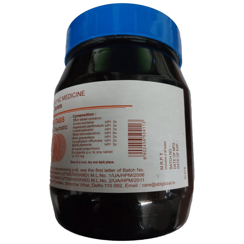 SBL AT-Tabs Ant- Traumatic Tablet bottle of 450 gm Tablet SBL AT-Tabs Ant- Traumatic Tablet bottle of 450 gm Tablet