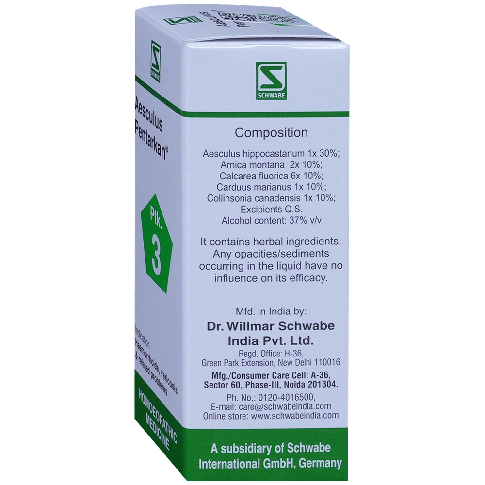Dr Willmar Schwabe India Aesculus Pentarkan Drop bottle of 30 ml Drop