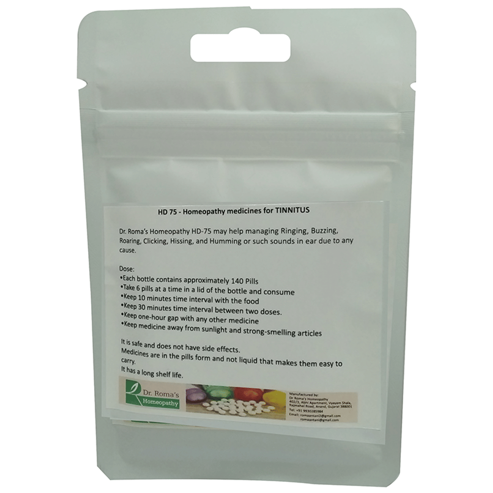 Dr. Romas Homeopathy HD-75 Tinnitus, 2 Bottles of 2 Dram packet of 2 bottles