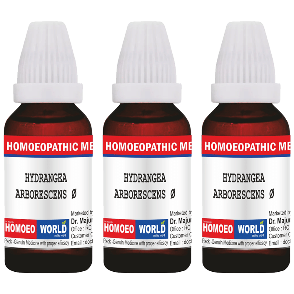 Dr. Majumder Homeo World Hydrangea Arborescens Mother Tincture (30ml Each) Q combo pack of 3 bottles
