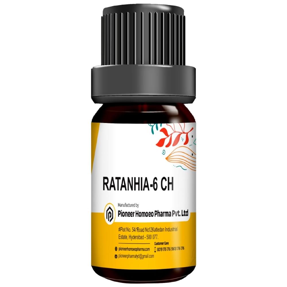 Pioneer Pharma Ratanhia Globules Pellets Multidose Pills 6 CH bottle of 150 tablets