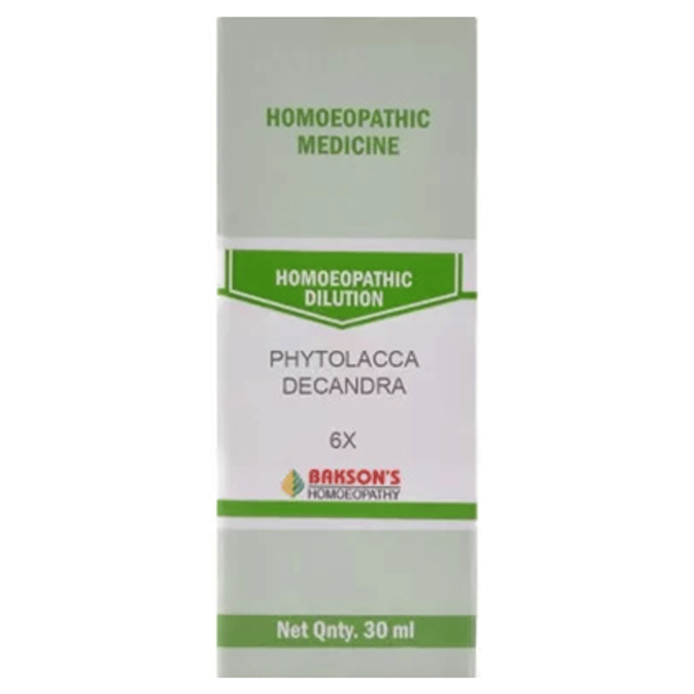 Bakson's Homeopathy Phytolacca Decandra Dilution 6X bottle of 30 ml Dilution