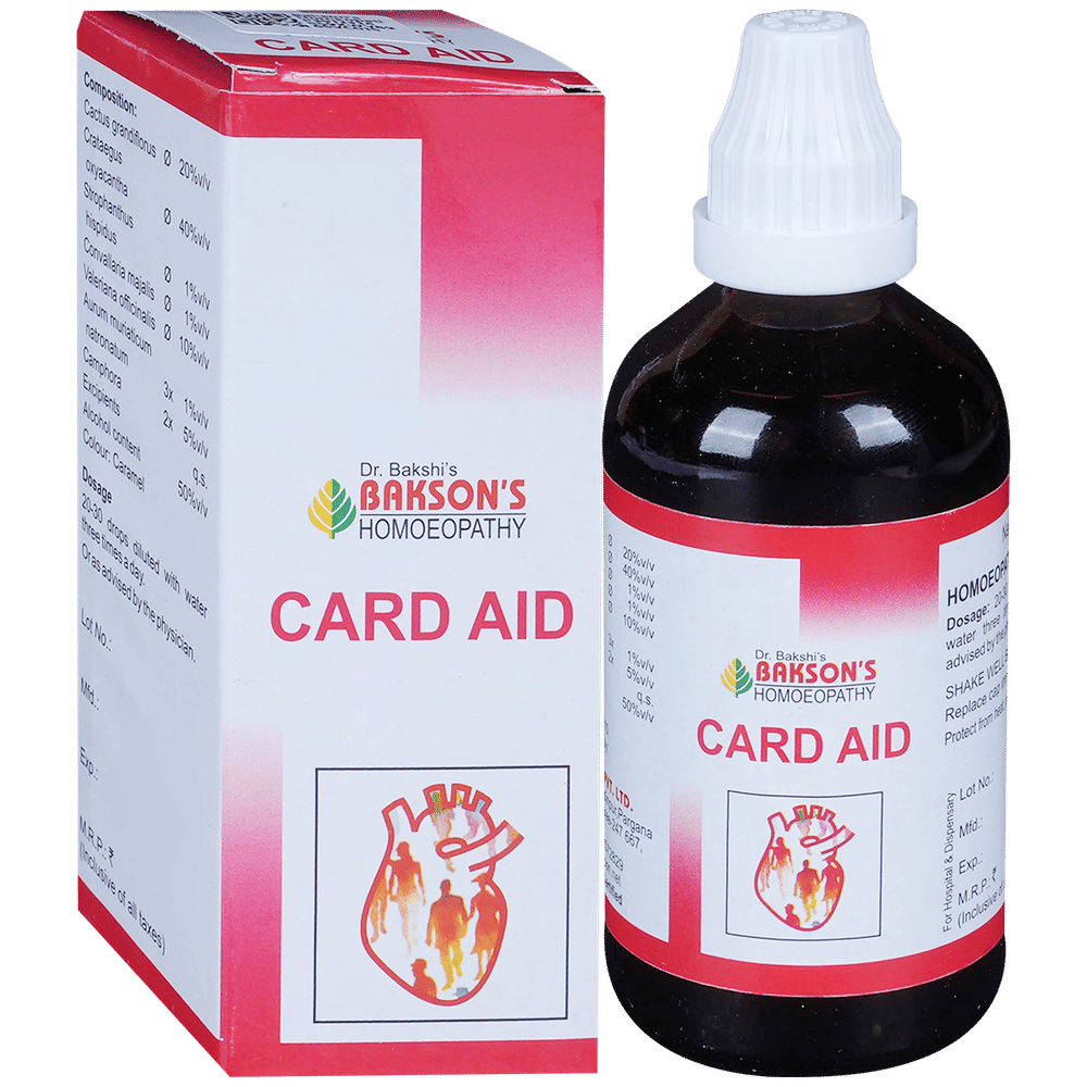 Bakson's Homeopathy Card Aid Drop bottle of 100 ml Drop