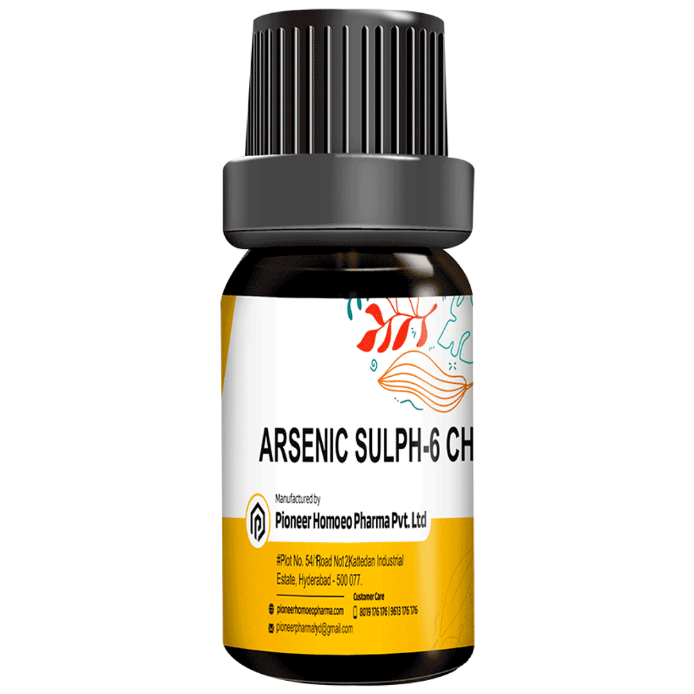 Pioneer Pharma Arsenic Sulph Globules Pellets Multidose Pills 6 CH bottle of 150 tablets Pioneer Pharma Arsenic Sulph Globules Pellets Multidose Pills 6 CH bottle of 150 tablets
