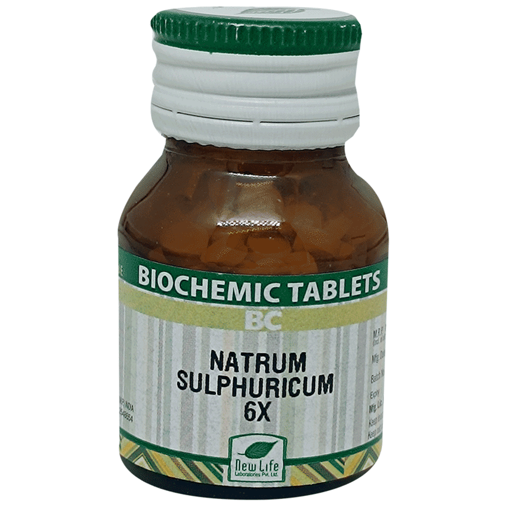 New Life Natrum Sulphuricum Biochemic Tablet 6X bottle of 25 gm Biochemic Tablet