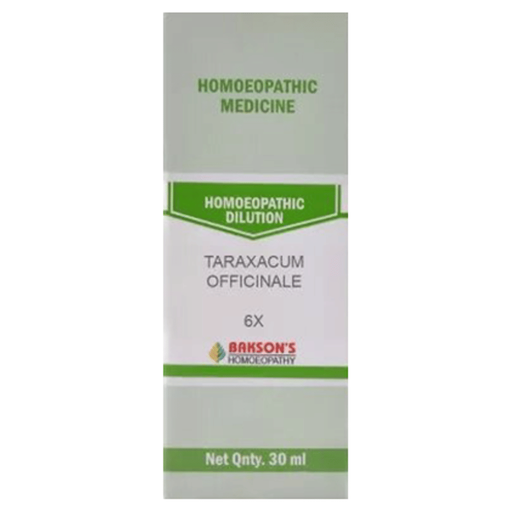 Bakson's Homeopathy Taraxacum Officinale Dilution 6X bottle of 30 ml Dilution Bakson's Homeopathy Taraxacum Officinale Dilution 6X bottle of 30 ml Dilution