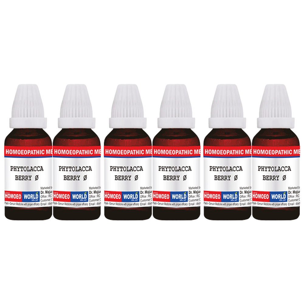 Dr. Majumder Homeo World Phytolacca Berry Mother Tincture (30ml Each) Q combo pack of 5 bottles