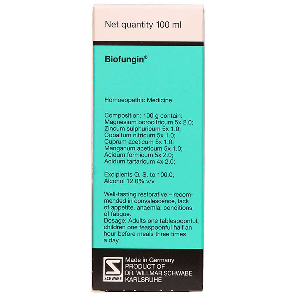 Dr Willmar Schwabe Germany Biofungin Syrup | Stomach Care bottle of 100 ml Syrup