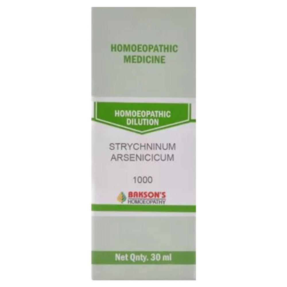Bakson's Homeopathy Strchninum Arsenicum Dilution 1M bottle of 30 ml Dilution