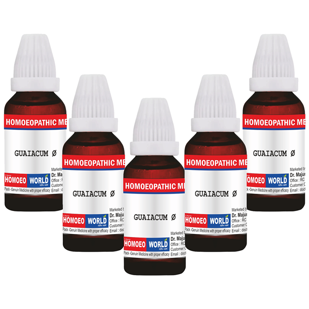 Dr. Majumder Homeo World Guaiacum Mother Tincture (30ml Each) Q combo pack of 6 bottles