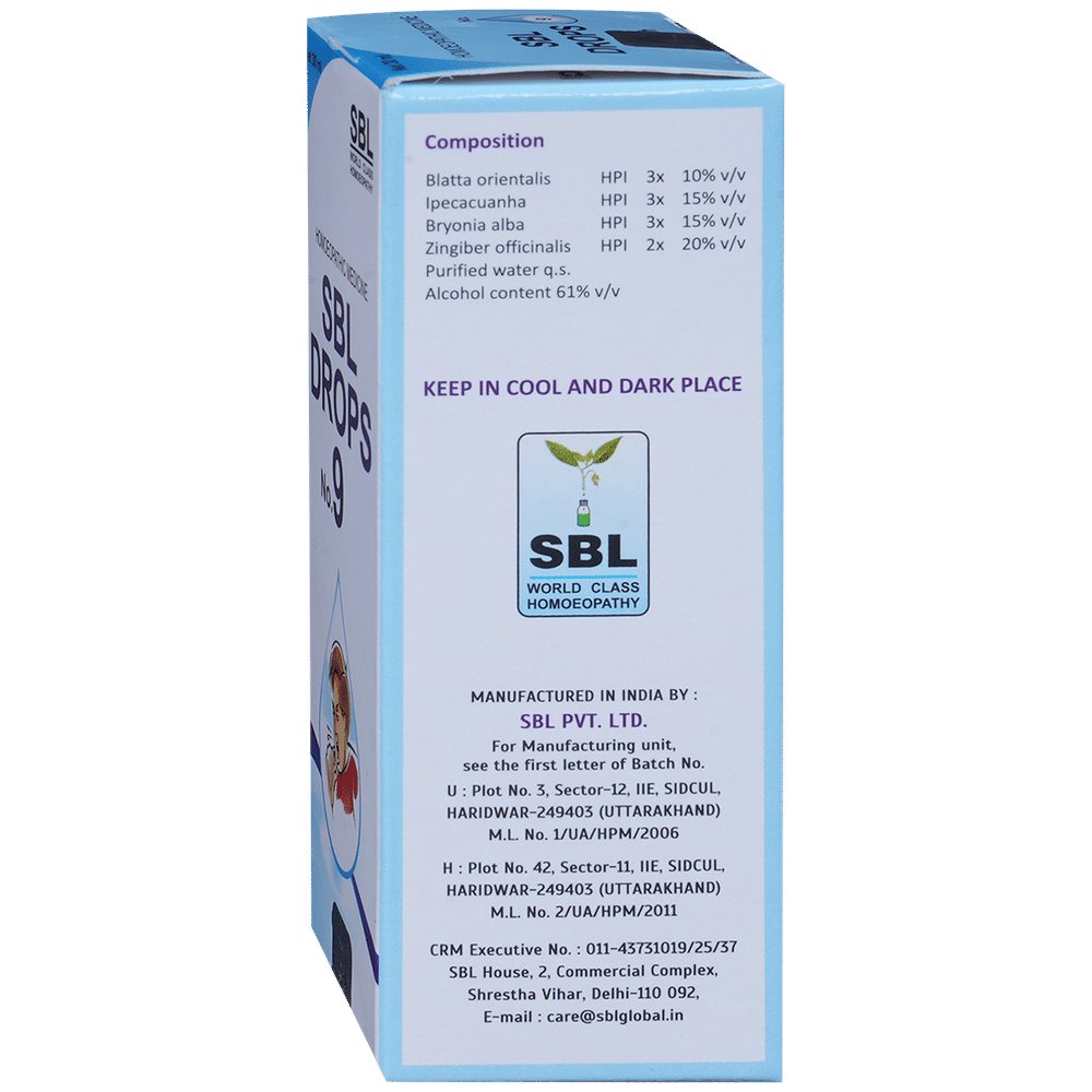 SBL Drops No. 9 ( For Cough) bottle of 30 ml Drop
