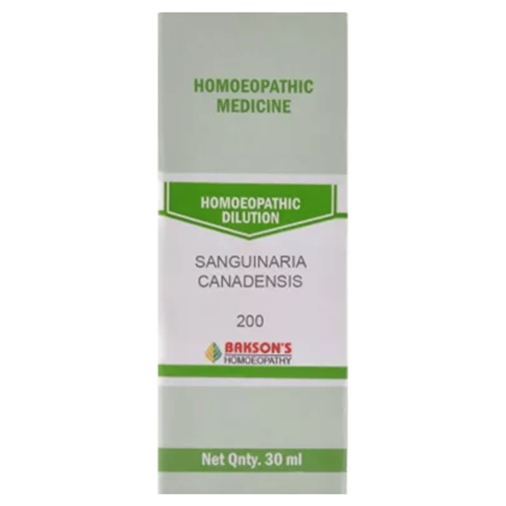 Bakson's Homeopathy Sanguinaria Canadensis Dilution 200 bottle of 30 ml Dilution