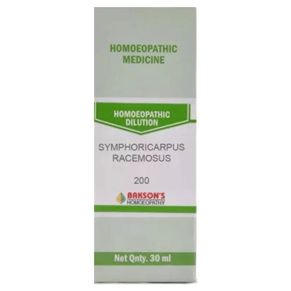 Bakson's Homeopathy Symphoricarpus Racemosus Dilution 200 bottle of 30 ml Dilution
