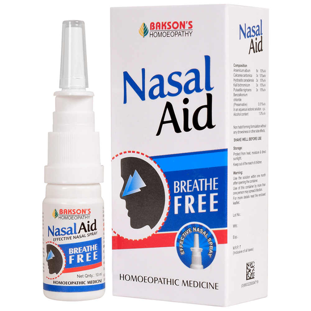 Bakson's Homeopathy Nasal Aid Spray bottle of 10 ml Spray