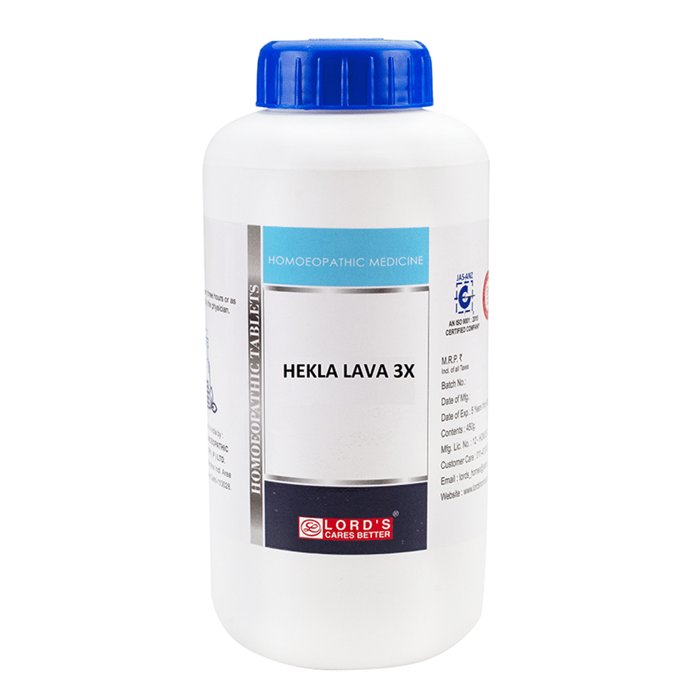 Lord's Hekla Lava Trituration Tablet 3X bottle of 450 gm Trituration Tablet