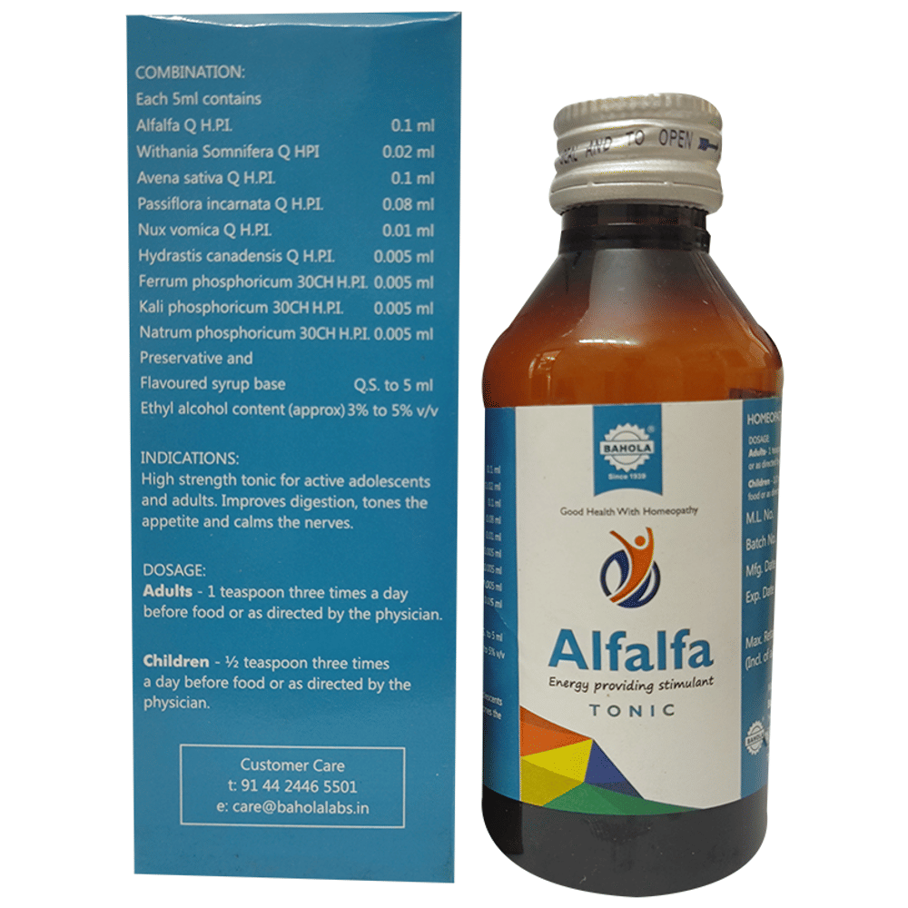 Bahola Alfalfa Tonic bottle of 100 ml Tonic Bahola Alfalfa Tonic bottle of 100 ml Tonic