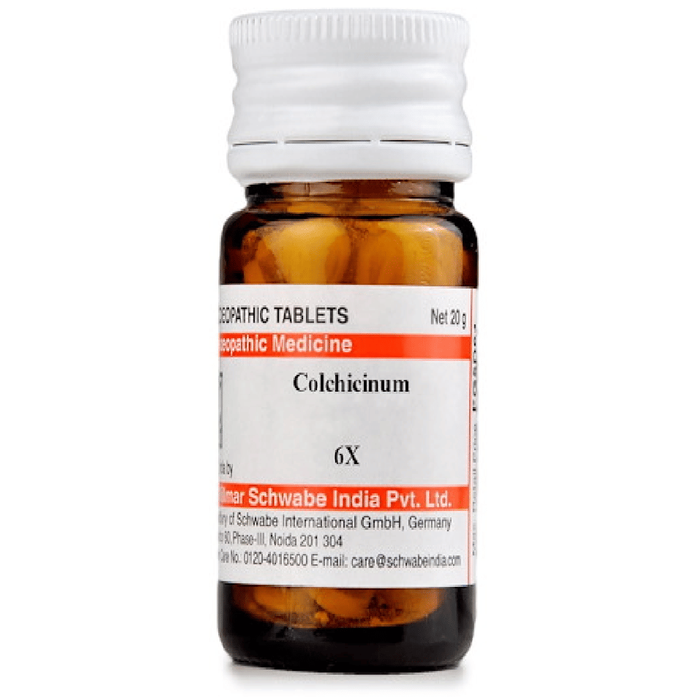 Dr Willmar Schwabe India Colchicinum Trituration Tablet 6X bottle of 20 gm Trituration Tablet