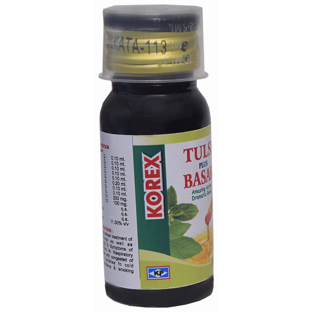 Kent's Korex Tulsi Plus Basak bottle of 30 ml Liquid