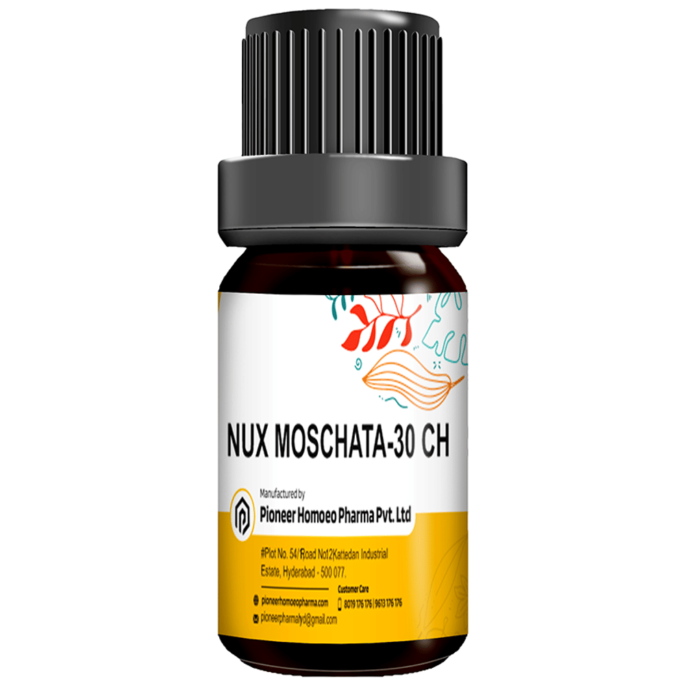 Pioneer Pharma Nux Moschata Globules Pellets Multidose Pills 30 CH bottle of 150 tablets