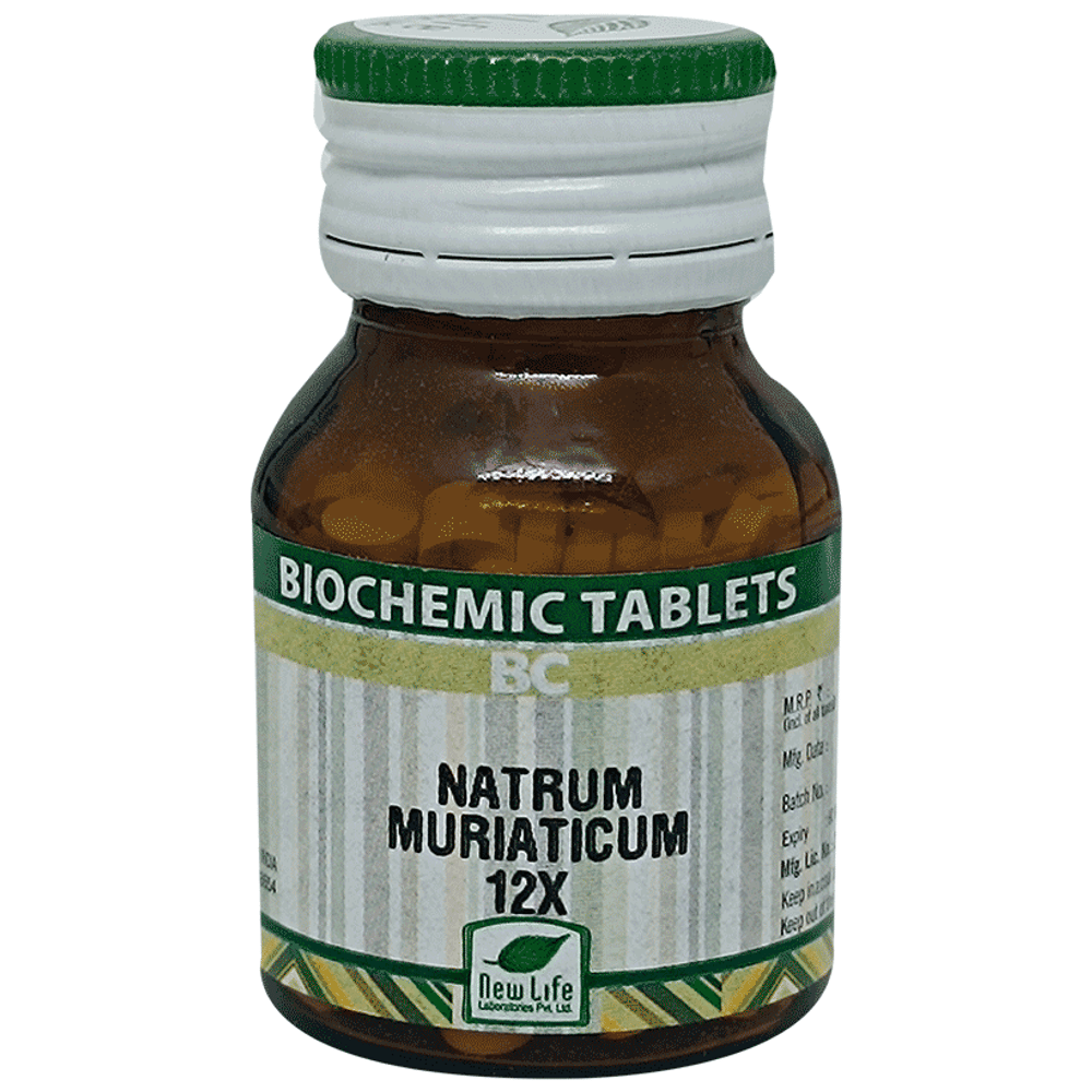 New Life Natrum Muriaticum Biochemic Tablet 12X bottle of 25 gm Biochemic Tablet