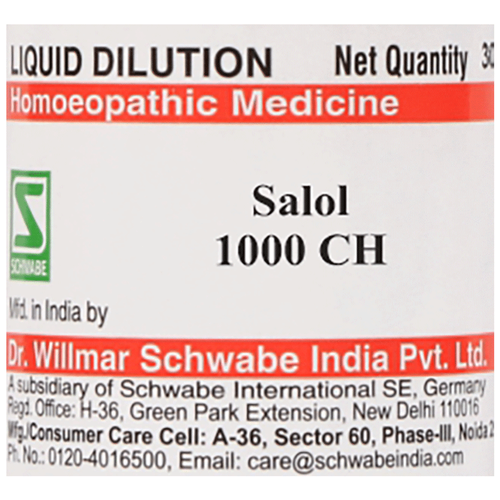 Dr Willmar Schwabe India Salol Dilution 1000 CH bottle of 30 ml Dilution Dr Willmar Schwabe India Salol Dilution 1000 CH bottle of 30 ml Dilution