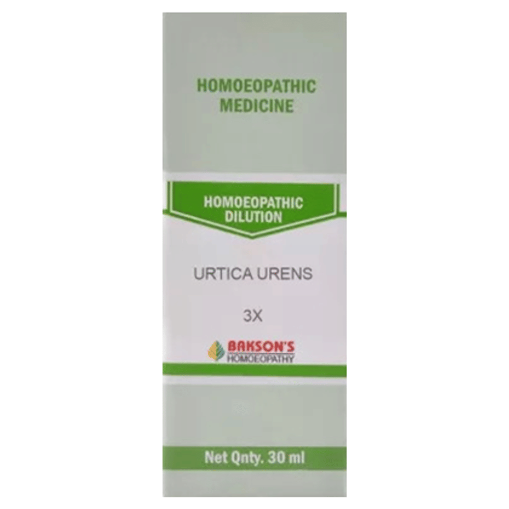 Bakson's Homeopathy Urtica Urens Dilution 3X bottle of 30 ml Dilution