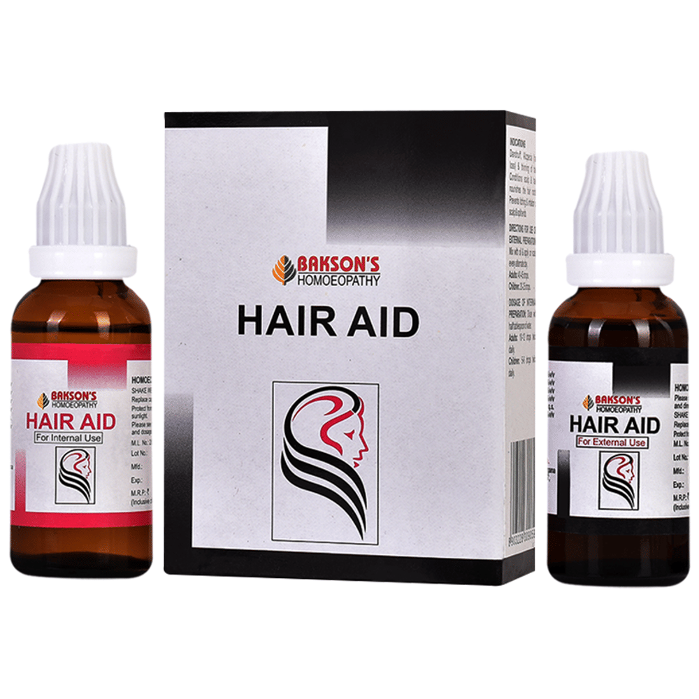 Bakson's Homeopathy Hair Aid Drop Dual Pack (30ml Each) box of 2 bottles