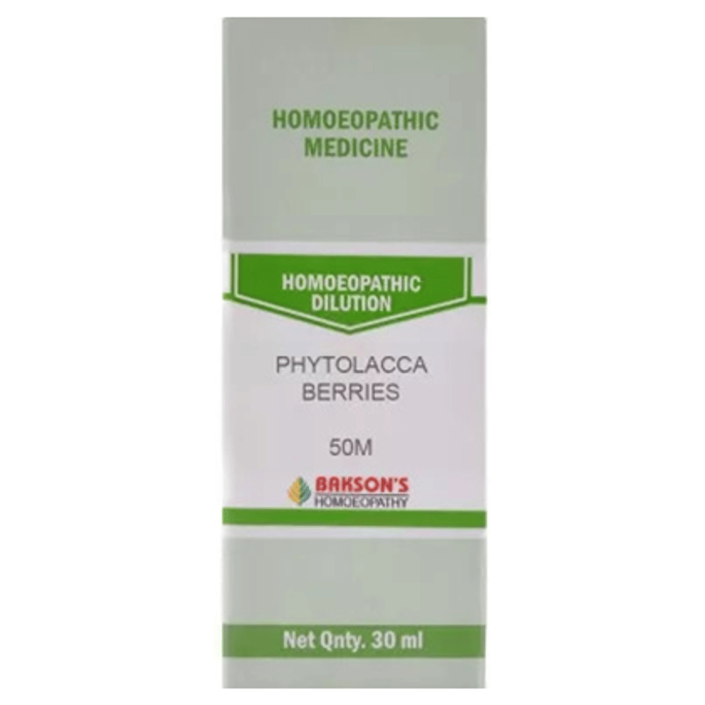 Bakson's Homeopathy Phytolacca Berries Dilution 50M bottle of 30 ml Dilution