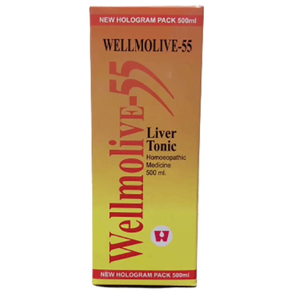 Dr. Wellmans Wellmolive 55 Liver Tonic bottle of 500 ml Tonic