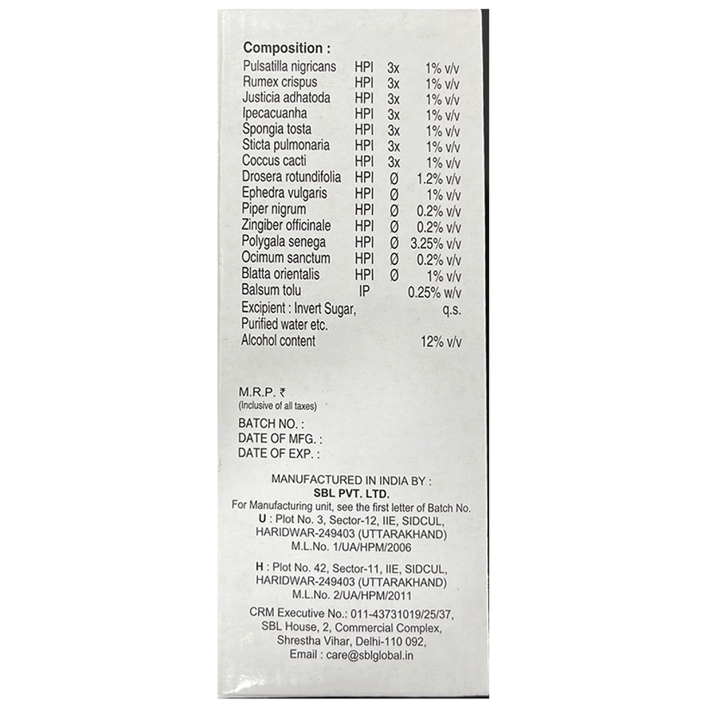 SBL Stobal Cough Syrup bottle of 500 ml Syrup