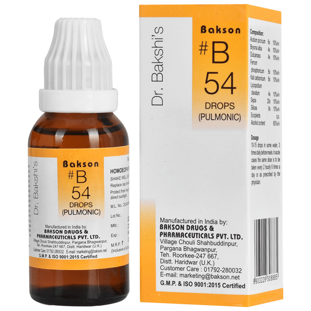 Bakson B54 Pulmonic Drop bottle of 30 ml Drop