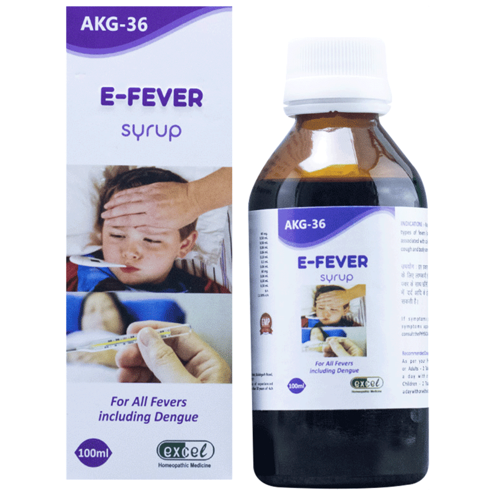 Excel AKG 36 E-Fever Syrup bottle of 100 ml Syrup
