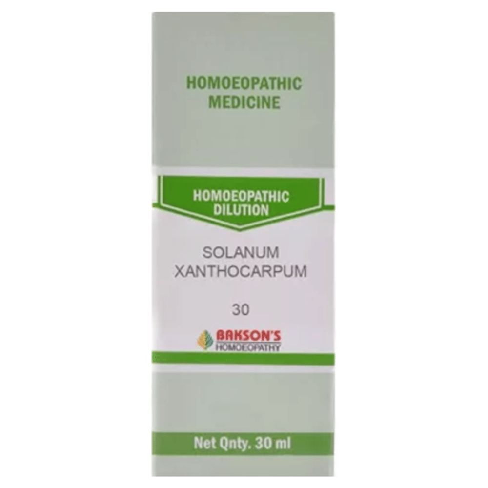 Bakson's Homeopathy Solanum Xanthocarpum Dilution 30 bottle of 30 ml Dilution Bakson's Homeopathy Solanum Xanthocarpum Dilution 30 bottle of 30 ml Dilution