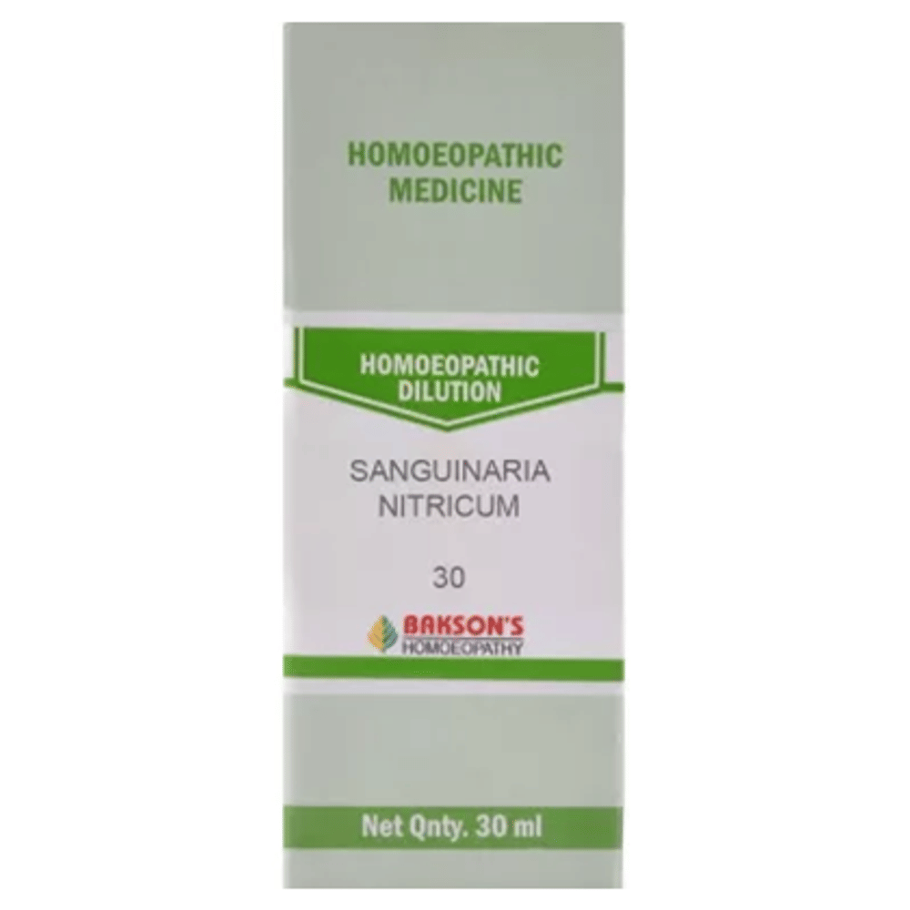 Bakson's Homeopathy Sanguinaria Nitricum Dilution 30 bottle of 30 ml Dilution