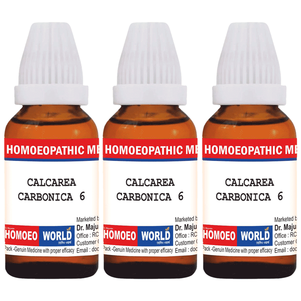 Dr. Majumder Homeo World Calcarea Carbonica Dilution (30ml Each) 6 CH combo pack of 3 Packs