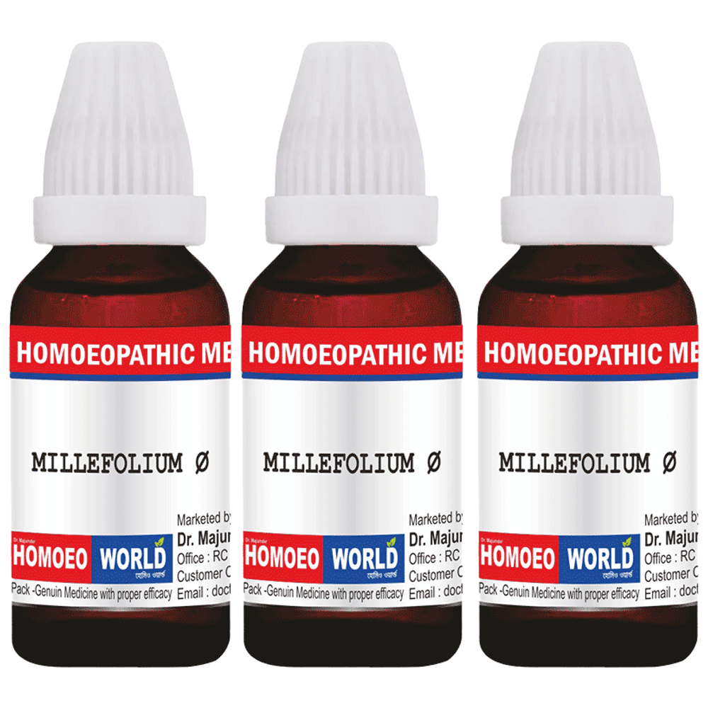 Dr. Majumder Homeo World Millefolium Mother Tincture (30ml Each) Q combo pack of 3 bottles
