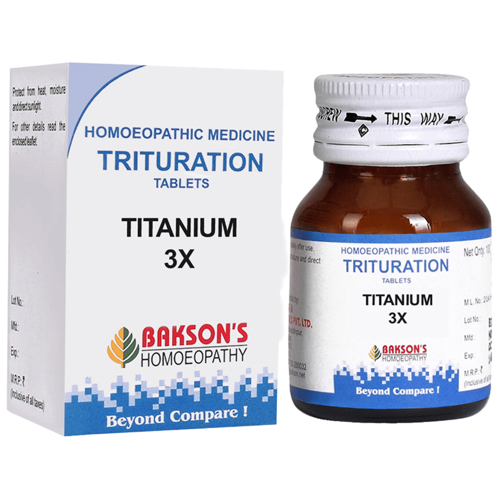 Bakson's Homeopathy Titanium Trituration Tablet 3X bottle of 100 trituration tablets