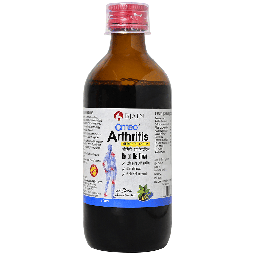 Bjain Omeo Arthritis Sugar Free Syrup bottle of 100 ml Syrup
