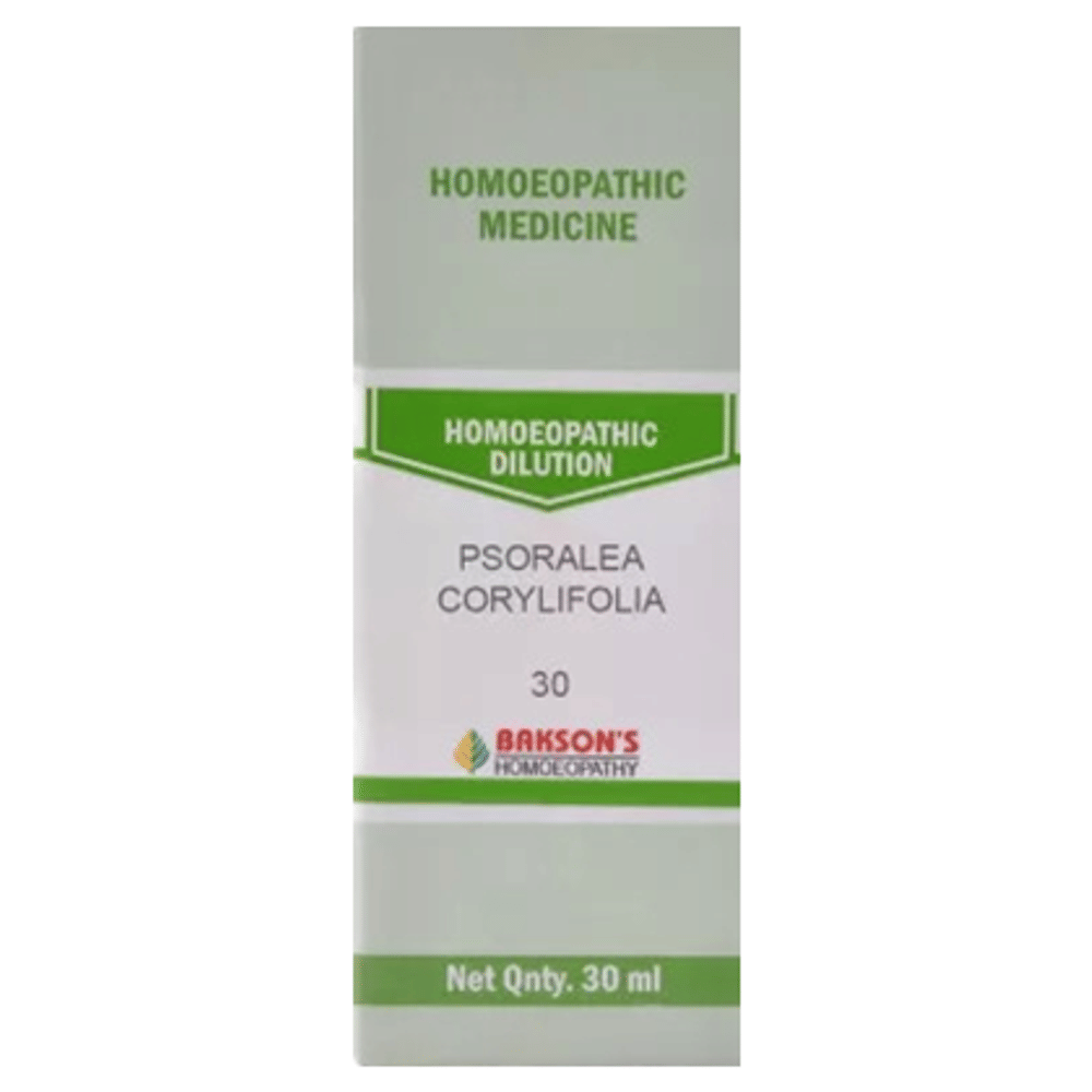 Bakson's Homeopathy Psoralea Corylifolia Dilution 30 bottle of 30 ml Dilution Bakson's Homeopathy Psoralea Corylifolia Dilution 30 bottle of 30 ml Dilution