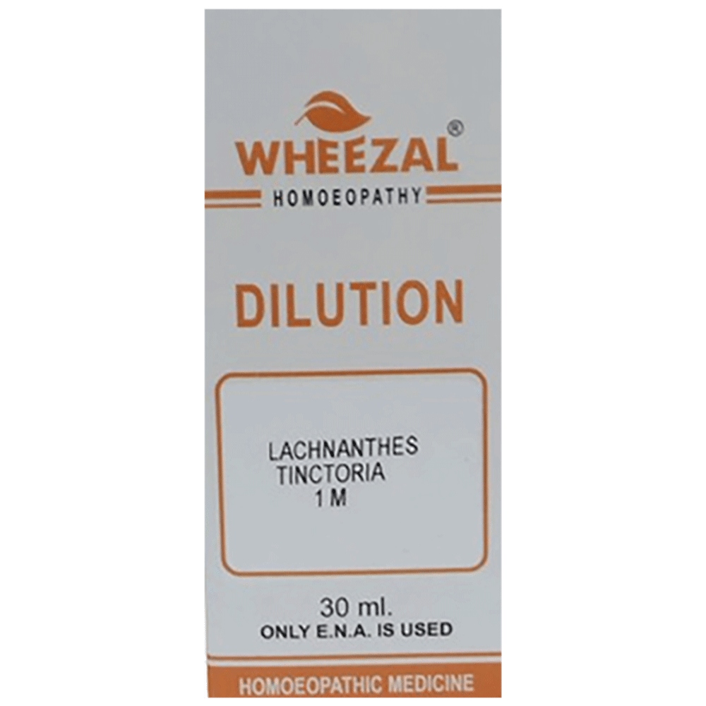 Wheezal Lachnanthes Tinctoria Dilution 1M bottle of 30 ml Dilution Wheezal Lachnanthes Tinctoria Dilution 1M bottle of 30 ml Dilution