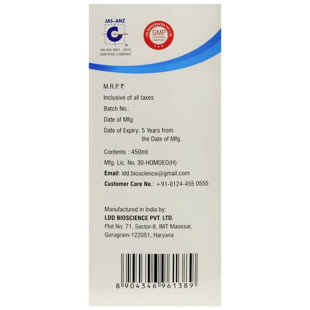 LDD Bioscience LDD Hymusa Plus Syrup bottle of 450 ml Syrup