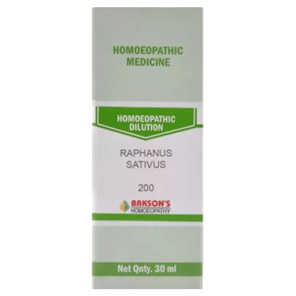 Bakson's Homeopathy Raphanus Sativus Dilution 200 bottle of 30 ml Dilution Bakson's Homeopathy Raphanus Sativus Dilution 200 bottle of 30 ml Dilution