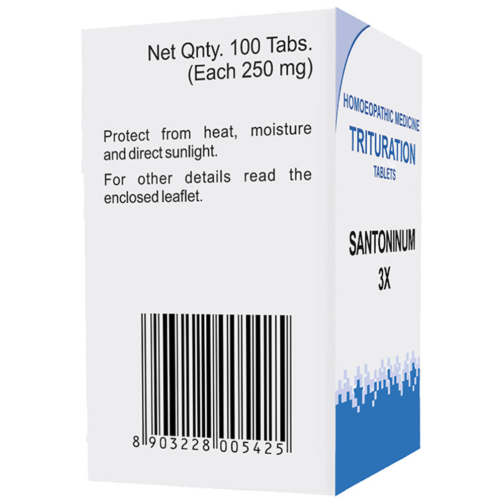 Bakson's Homeopathy Santoninum Trituration Tablet 3X bottle of 100 trituration tablets Bakson's Homeopathy Santoninum Trituration Tablet 3X bottle of 100 trituration tablets
