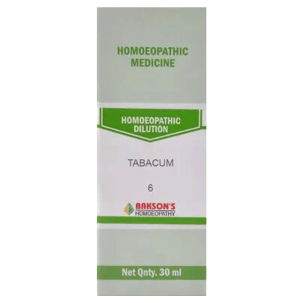 Bakson's Homeopathy Tabacum Dilution 6 bottle of 30 ml Dilution Bakson's Homeopathy Tabacum Dilution 6 bottle of 30 ml Dilution