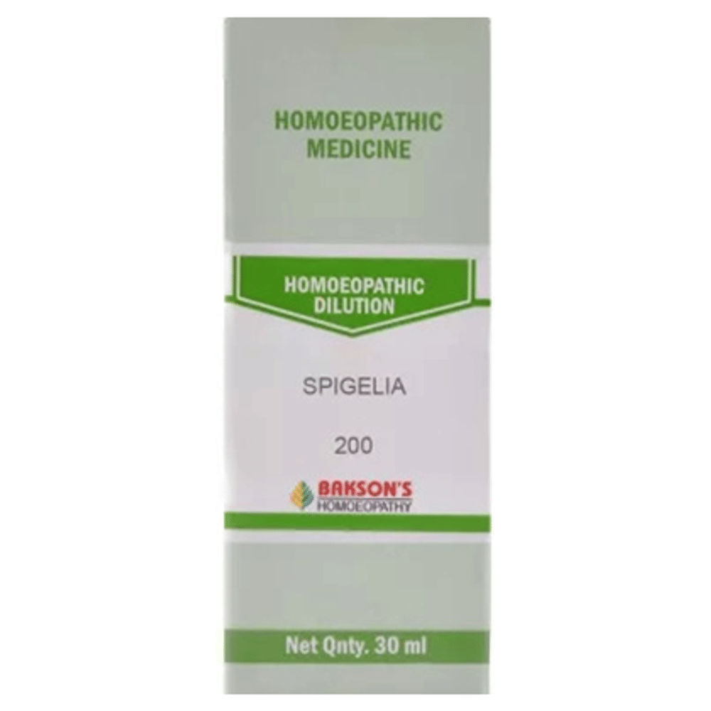 Bakson's Homeopathy Spigelia Dilution 200 bottle of 30 ml Dilution Bakson's Homeopathy Spigelia Dilution 200 bottle of 30 ml Dilution