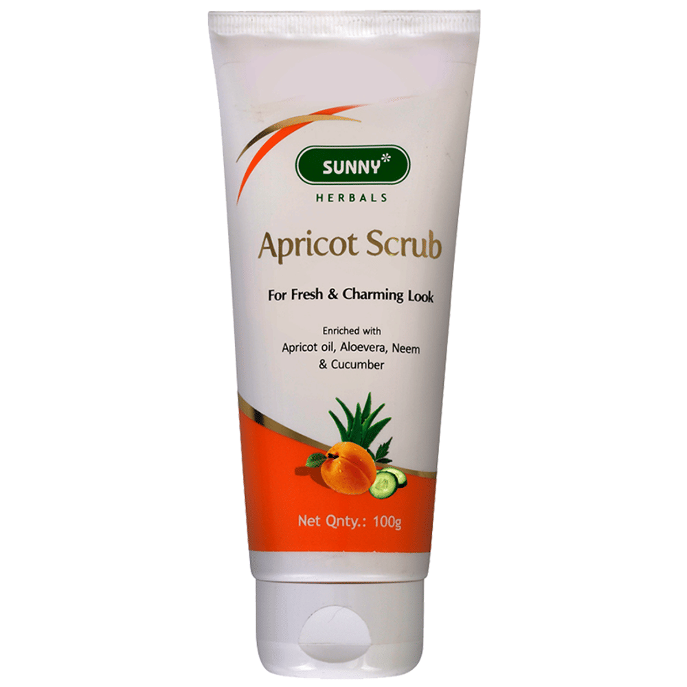 Sunny Herbals Apricot Aloevera with Neem & Cucumber Scrub tube of 100 gm Scrub