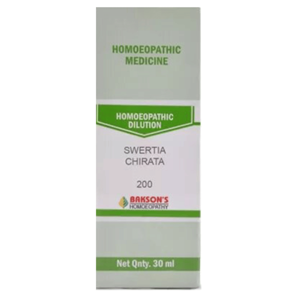 Bakson's Homeopathy Swertia Chirata Dilution 200 bottle of 30 ml Dilution