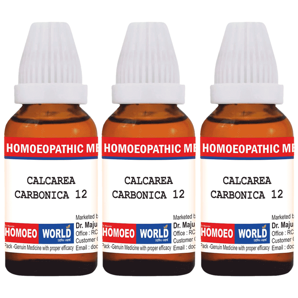 Dr. Majumder Homeo World Calcarea Carbonica Dilution (30ml Each) 12 CH combo pack of 3 Packs